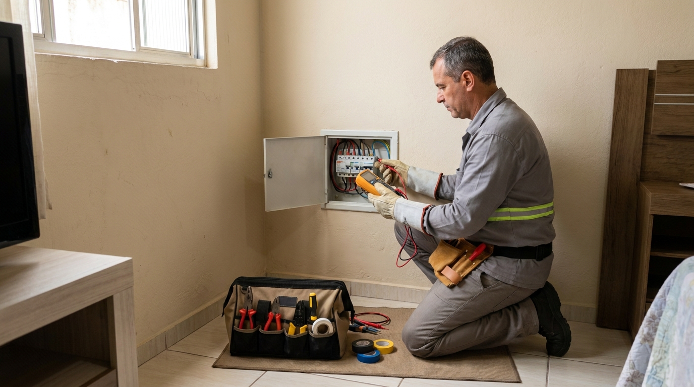 Eletricista trabalhando em Presidente Prudente‑SP
