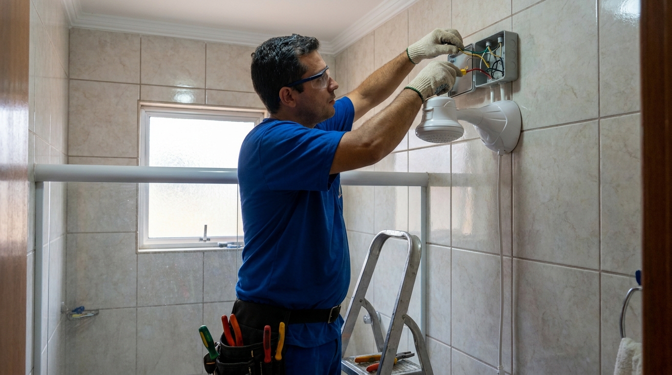 Instalacao de chuveiro eletrico profissional em Presidente Prudente‑SP