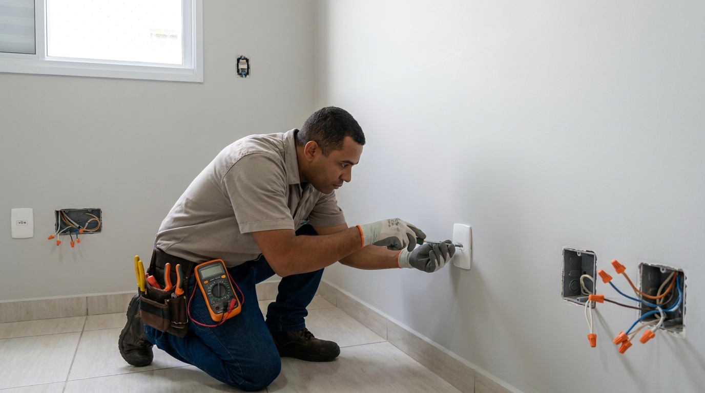 Instalacao de tomada e interruptor em Presidente Prudente‑SP