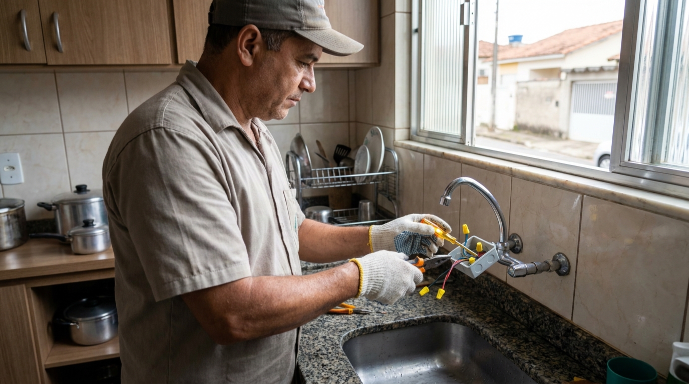 Instalacao de torneira eletrica profissional em Presidente Prudente‑SP
