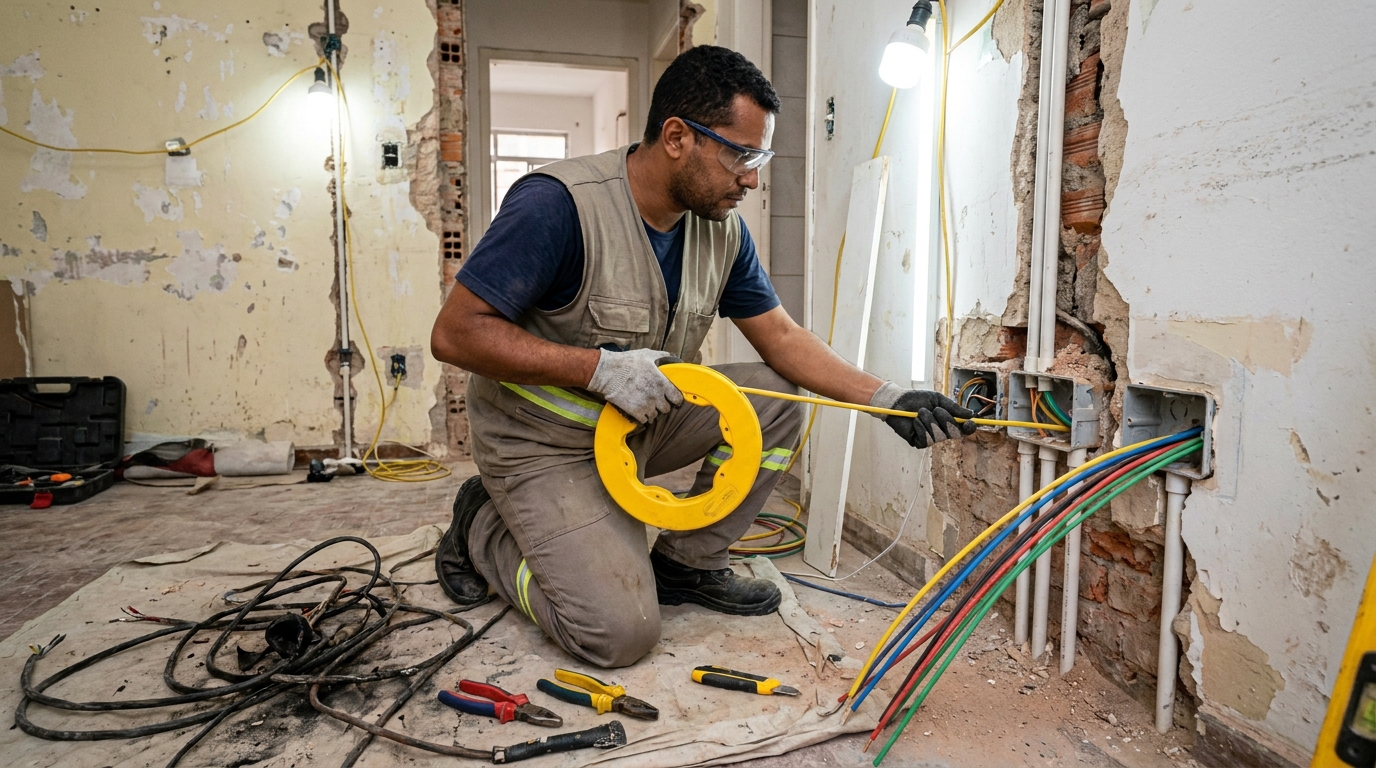 Troca de fiacao eletrica profissional em Presidente Prudente‑SP